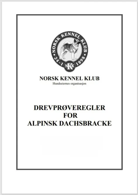 Hovedbilde Drevprøveregler for alpinsk dachsbracke (79)